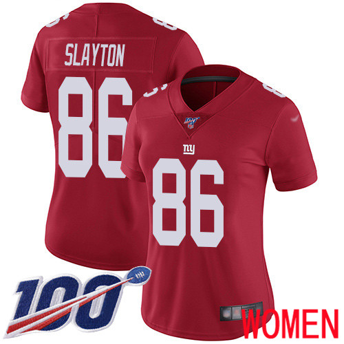 Women New York Giants #86 Darius Slayton Red Limited Red Inverted Legend 100th Season Football NFL Jersey->new york giants->NFL Jersey